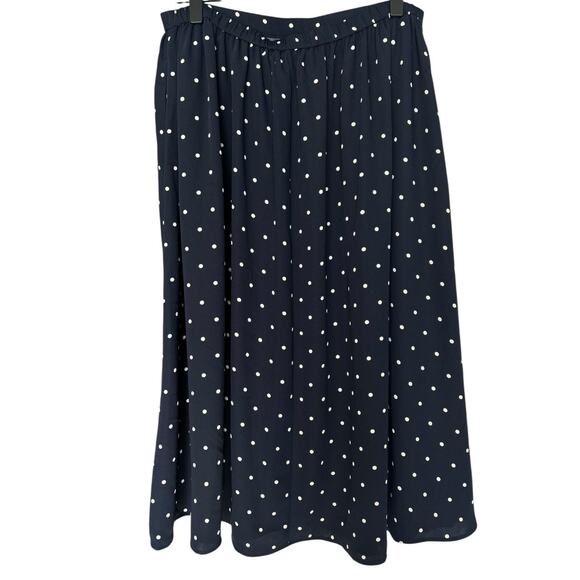 Nordstrom Blue Polka Dot Rack Pull-On Midi Skirt Size X-Large - Picture 1 of 4